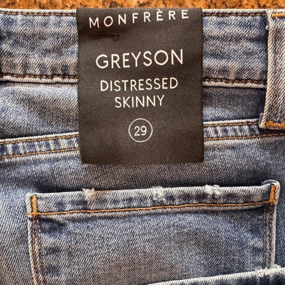 Monfrere Men's Greyson Distressed Skinny Jeans Size 29 NWT - Picture 5 of 6